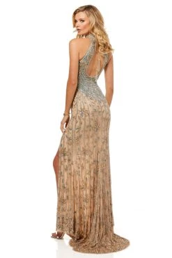 Sherri Hill - 52426 Halter Beaded Slit Long Dress