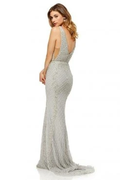 Sherri Hill - 52453 Fully Beaded V-Neck Long Evening Dress