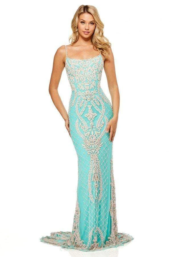 Sherri Hill - 52454 Fully Beaded Lace Up Back Fitted Evening Dress 6 Sherri Hill - 52454 Fully Beaded Lace Up Back Fitted Evening Dress