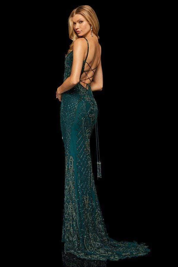 Sherri Hill - 52454 Fully Beaded Lace Up Back Fitted Evening Dress 4 Sherri Hill - 52454 Fully Beaded Lace Up Back Fitted Evening Dress