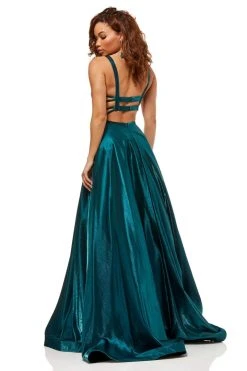 Sherri Hill - 52457 Scoop Strappy Bandeau A Line Dress
