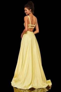 Sherri Hill - 52457 Scoop Strappy Bandeau A Line Dress