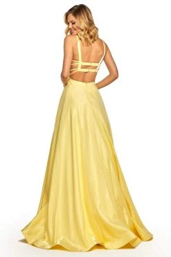 Sherri Hill - 52457 Scoop Strappy Bandeau A Line Dress