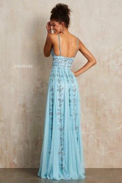 Sherri Hill - 52461 Beaded V-Neck A-Line Evening Dress