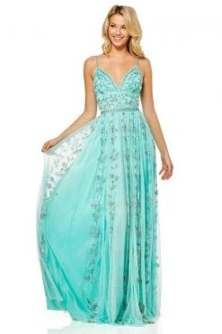 Sherri Hill - 52461 Beaded V-Neck A-Line Evening Dress