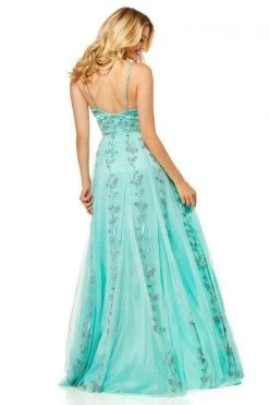 Sherri Hill - 52461 Beaded V-Neck A-Line Evening Dress