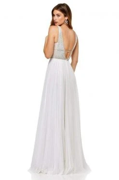 Sherri Hill - 52463 Beaded Plunging V-Neck A-Line Dress