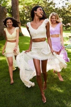 Sherri Hill - 52472 Two Piece Ruffled V-Neck Lace Dress