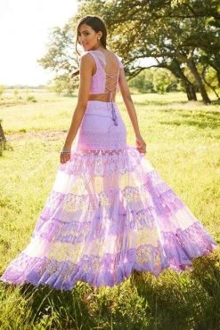 Sherri Hill - 52472 Two Piece Ruffled V-Neck Lace Dress