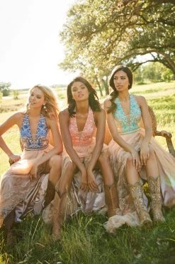 Sherri Hill - 52475 Embroidered V-Neck Beaded High Slit Dress 21 Sherri Hill - 52475 Embroidered V-Neck Beaded High Slit Dress