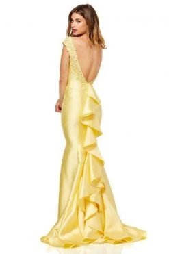 Sherri Hill - 52479 Lace Bateau Mikado Mermaid Dress 10 Sherri Hill - 52479 Lace Bateau Mikado Mermaid Dress