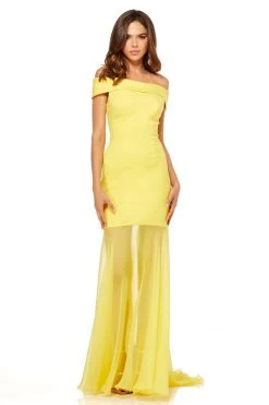 Sherri Hill - 52482 Cap Sleeve Off Shoulder Fitted Illusion Dress 8 Sherri Hill - 52482 Cap Sleeve Off Shoulder Fitted Illusion Dress