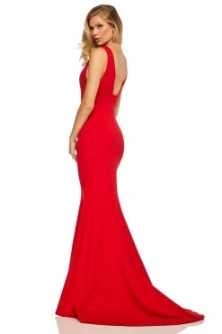Sherri Hill - 52483 Long Plunging V-Neck Empire Mermaid Gown