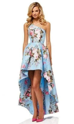 Sherri Hill - 52489 Floral Single Shoulder A-Line High Low Dress