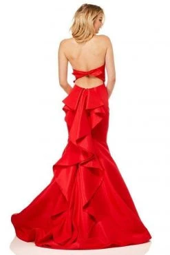 Sherri Hill - 52490 Halter Taffeta Ruffled Mermaid Dress
