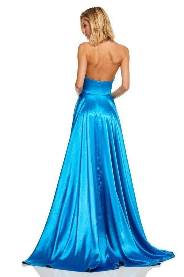 Sherri Hill - 52492 Lace High Halter Dress With Slit 4 Sherri Hill - 52492 Lace High Halter Dress With Slit