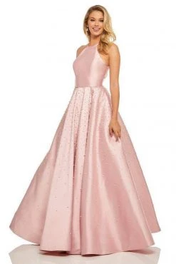 Sherri Hill - 52501 Beaded High Halter Neckline Evening Dress