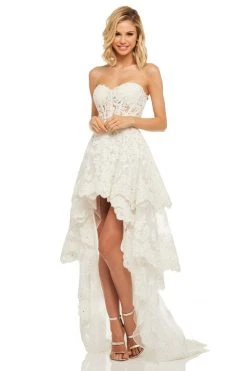 Sherri Hill - 52513 Sweetheart Lace High-Low Dress