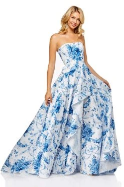 Sherri Hill - 52532 Straight Across Ruffled A-line Dress
