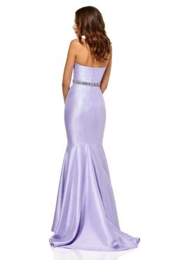 Sherri Hill - 52541 Mikado Strapless Fitted Dress With Beaded Belt