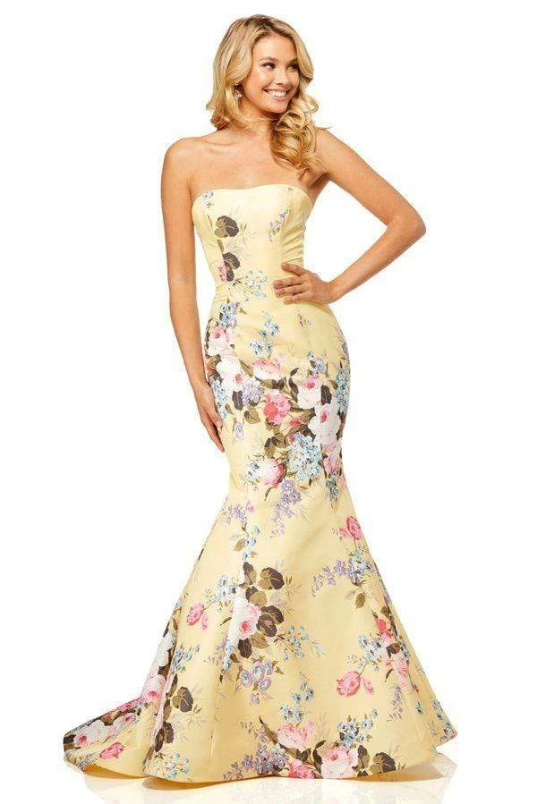 Sherri Hill - 52551 Strapless Floral Printed Mermaid Dress 3 Sherri Hill - 52551 Strapless Floral Printed Mermaid Dress