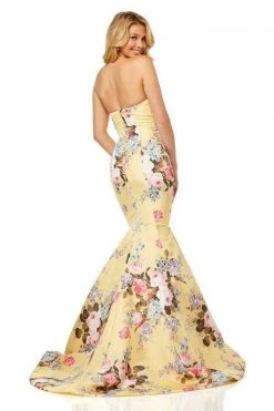 Sherri Hill - 52551 Strapless Floral Printed Mermaid Dress 6 Sherri Hill - 52551 Strapless Floral Printed Mermaid Dress