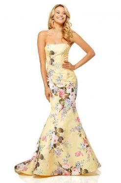 Sherri Hill - 52551 Strapless Floral Printed Mermaid Dress 7 Sherri Hill - 52551 Strapless Floral Printed Mermaid Dress