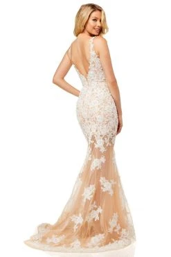 Sherri Hill - 52552 V-Neck Laced Long Trumpet Dress 5 Sherri Hill - 52552 V-Neck Laced Long Trumpet Dress
