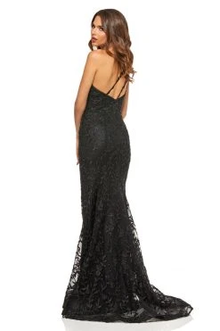 Sherri Hill - 52554 Beaded Asymmetrical Fitted High Slit Dress