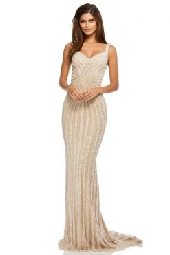 Sherri Hill - 52563 Beaded Plunging Lace Up Back Gown 9 Sherri Hill - 52563 Beaded Plunging Lace Up Back Gown