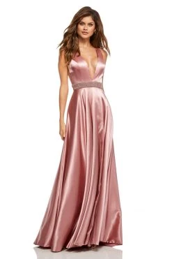Sherri Hill - 52564 Sleeveless Plunging V-Neck Satin Dress