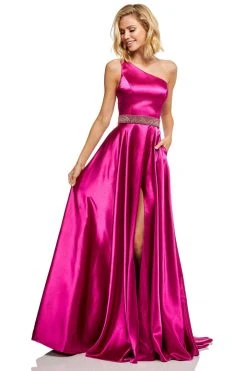 Sherri Hill - 52565 Silk Satin One Shoulder A Line Dress