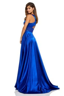 Sherri Hill - 52566 Crisscross Strapped Empire High Slit Gown