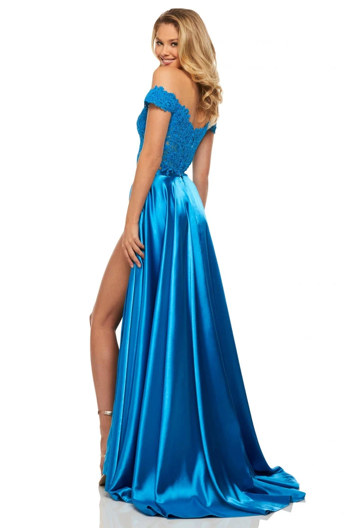 Sherri Hill - 52567 Two Piece Lace Off Shoulder Satin A-Line Gown 9 Sherri Hill - 52567 Two Piece Lace Off Shoulder Satin A-Line Gown