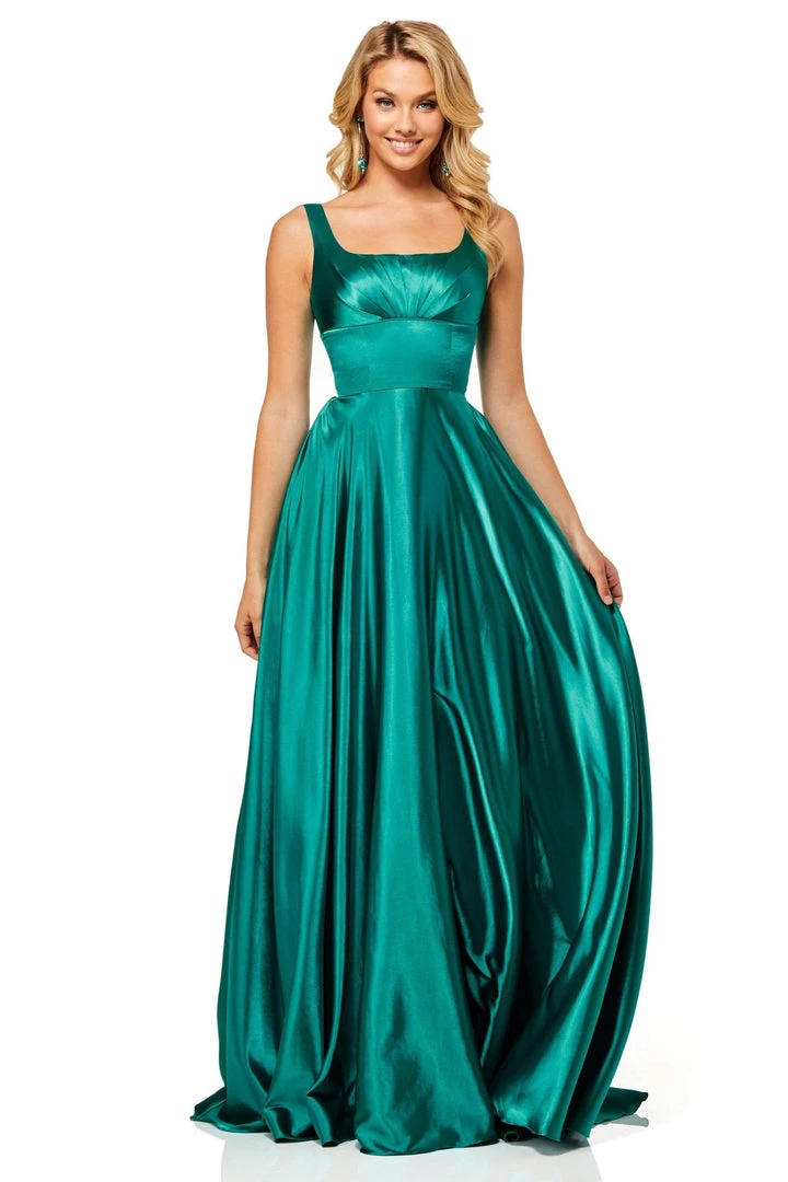 Sherri Hill - 52568 Scoop Neck Charmeuse Empire Dress 6 Sherri Hill - 52568 Scoop Neck Charmeuse Empire Dress