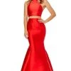 Sherri Hill - 52579 Two Piece High Halter Neck Mikado Dress