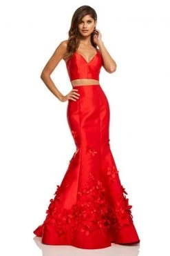 Sherri Hill - 52580 Two Piece Mikado V-Neck Mermaid Dress