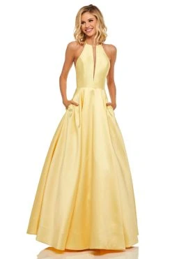 Sherri Hill - 52583 Sleeveless Halter Neck Taffeta A-line Dress 13 Sherri Hill - 52583 Sleeveless Halter Neck Taffeta A-line Dress