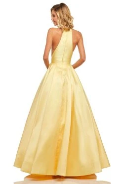 Sherri Hill - 52583 Sleeveless Halter Neck Taffeta A-line Dress 14 Sherri Hill - 52583 Sleeveless Halter Neck Taffeta A-line Dress
