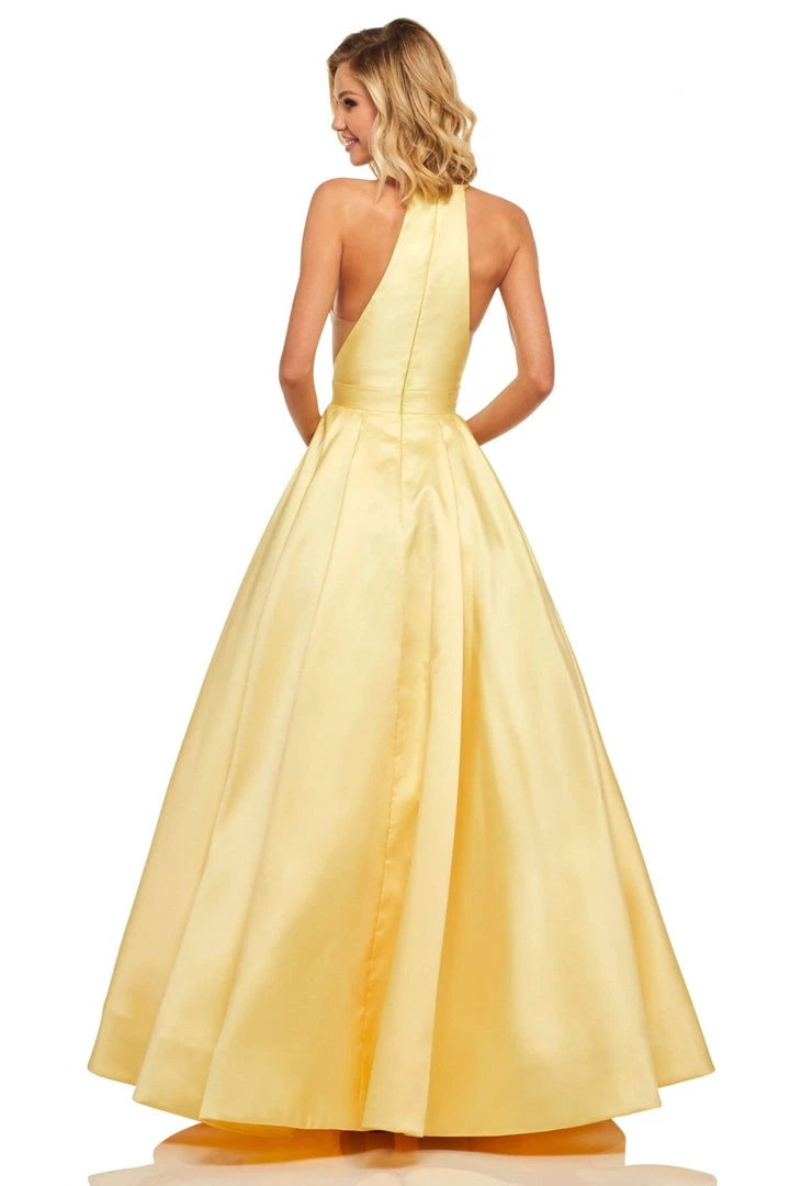 Sherri Hill - 52583 Sleeveless Halter Neck Taffeta A-line Dress 8 Sherri Hill - 52583 Sleeveless Halter Neck Taffeta A-line Dress