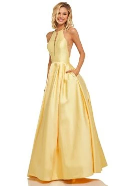 Sherri Hill - 52583 Sleeveless Halter Neck Taffeta A-line Dress 15 Sherri Hill - 52583 Sleeveless Halter Neck Taffeta A-line Dress