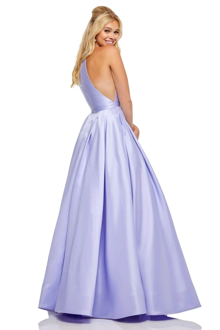 Sherri Hill - 52583 Sleeveless Halter Neck Taffeta A-line Dress 6 Sherri Hill - 52583 Sleeveless Halter Neck Taffeta A-line Dress