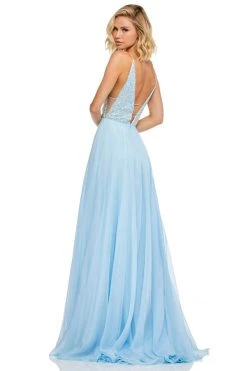 Sherri Hill - 52589 Beaded Plunging V Neck Chiffon Gown