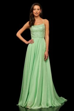 Sherri Hill - 52591 Beaded Bodice Long A Line Satin Dress 19 Sherri Hill - 52591 Beaded Bodice Long A Line Satin Dress