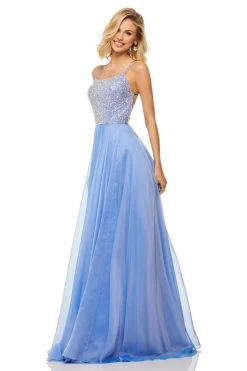 Sherri Hill - 52591 Beaded Bodice Long A Line Satin Dress
