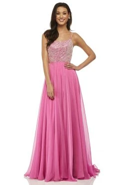 Sherri Hill - 52591 Beaded Bodice Long A Line Satin Dress 16 Sherri Hill - 52591 Beaded Bodice Long A Line Satin Dress