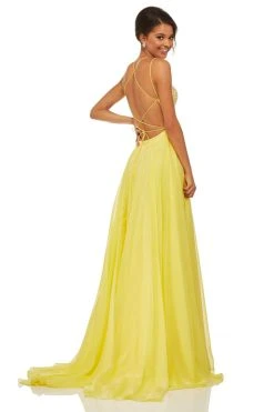 Sherri Hill - 52591 Beaded Bodice Long A Line Satin Dress 14 Sherri Hill - 52591 Beaded Bodice Long A Line Satin Dress