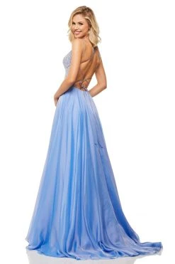 Sherri Hill - 52591 Beaded Bodice Long A Line Satin Dress