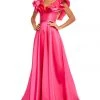 Sherri Hill - 52595 Tiered Ruffle Sleeves Mikado A-Line Ballgown