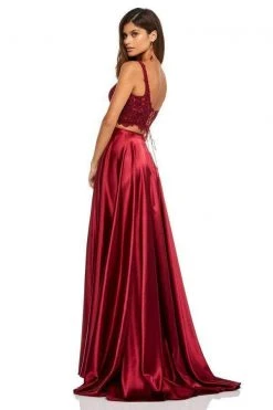 Sherri Hill - 52600 Two Piece Lace And Satin A-line Dress